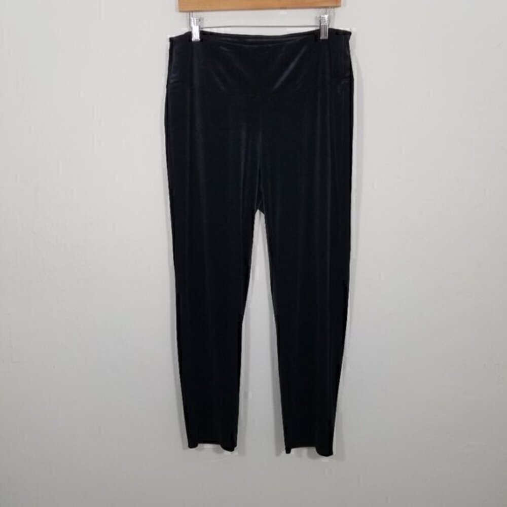 J. Jill Wearever Collection Slim Ankle Pull-On Velvet Pants Stretch Black 1X